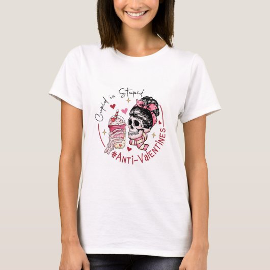 Cupid Is Stupid T-Shirt – Anti-Valentine’s Day Fun (Voorkant)
