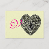 CUPID KANT HART MONOGRAM ,roze, fuchsia goud Visitekaartje (Achterkant)