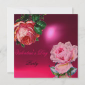 CUPID KANTEN HART EN ROZE ROOS VALENTIJNSE MONOGRA KAART (Voorkant)