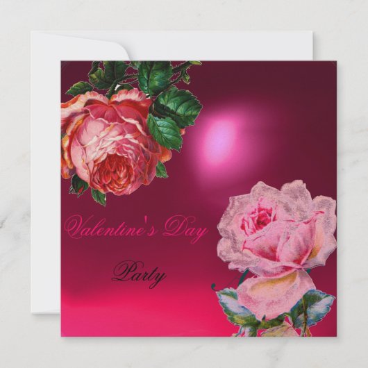 CUPID KANTEN HART EN ROZE ROOS VALENTIJNSE MONOGRA KAART (Voorkant)