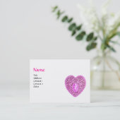 CUPID KANTEN HART MONOGRAM ,roze, fuchsia Visitekaartje (Staand voorkant)