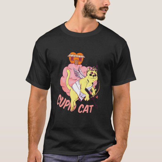 Cupid kat Valentijnsdag kat T-shirt (Voorkant)