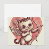 Cupid Kitten Briefkaart (Voorkant / Achterkant)