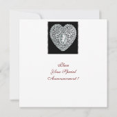 CUPID LACE HEART MONOGRAM AANKONDIGING (Achterkant)