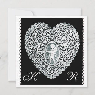 CUPID LACE HEART MONOGRAM AANKONDIGING