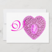 CUPID LACE HEART MONOGRAM, Red fuchsia ice Aankondiging (Voorkant)