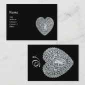 CUPID LACE HEART MONOGRAM VISITEKAARTJE (Voorkant / Achterkant)