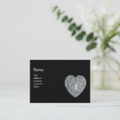 CUPID LACE HEART MONOGRAM VISITEKAARTJE (Staand voorkant)