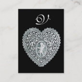 CUPID LACE HEART MONOGRAM VISITEKAARTJE (Achterkant)