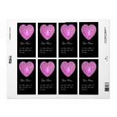 CUPID LACE HEART, roze paars Etiket (Full Sheet)