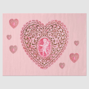 CUPID LACE HEART roze rode Valentijnsdag Tissuepapier