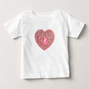 CUPID LACE HEART, roze rood