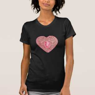 CUPID LACE HEART, roze rood T-shirt