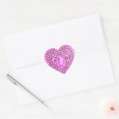 CUPID LACE HEART, Roze Violet Black Hart Sticker (Envelop)