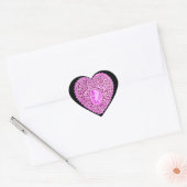 CUPID LACE HEART, Roze Violet Black Hart Sticker (Envelop)