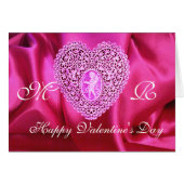 CUPID LACE HEART SILK FUCHSIA CLOTH, Pink Violet (Voorkant Horizontaal)