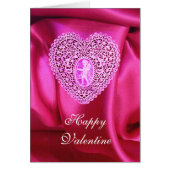 CUPID LACE HEART SILK FUCHSIA CLOTH, Pink Violet (Voorkant)