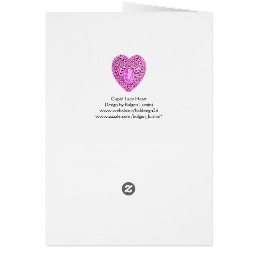 CUPID LACE HEART SILK FUCHSIA CLOTH, roze Black (Achterkant)