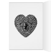 CUPID LACE HEART SILK FUCHSIA CLOTH, roze Black (Binnen (Links))