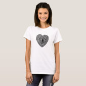 CUPID LACE HEART, zwart en wit T-shirt (Voorkant volledig)