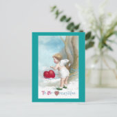 Cupid leidt hart waar te gaan briefkaart (Staand voorkant)