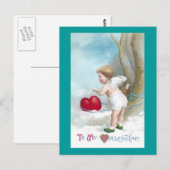 Cupid leidt hart waar te gaan briefkaart (Voorkant / Achterkant)