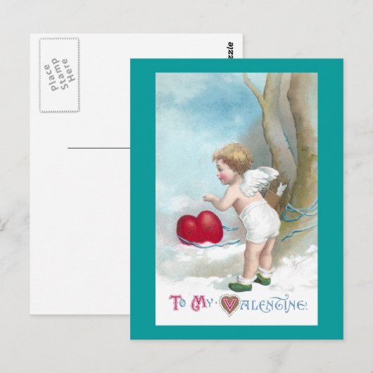 Cupid leidt hart waar te gaan briefkaart (Voorkant / Achterkant)