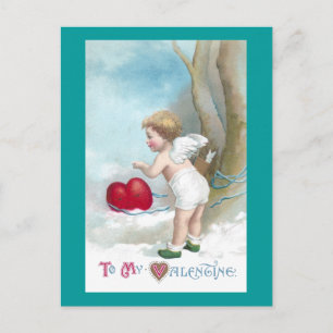 Cupid leidt hart waar te gaan briefkaart