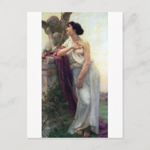 Cupid-liefdesvrouw romantisch antiek schilderij briefkaart
