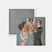 Cupid Links Paar met Ketting Magneet (Voorkant / Achterkant)