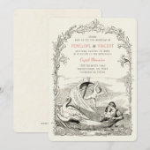  Cupid Love Boat Huwelijksuitnodiging Kaart (Voorkant / Achterkant)