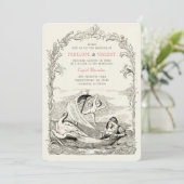  Cupid Love Boat Huwelijksuitnodiging Kaart (Staand voorkant)