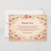 Cupid Love Letters Valentine Party Bedankkaart (Voorkant)