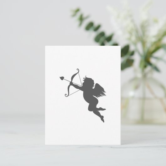Cupid love silhouette briefkaart (Staand voorkant)