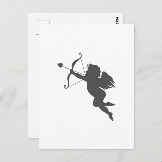 Cupid love silhouette briefkaart (Voorkant / Achterkant)