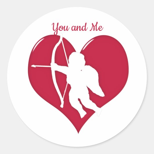 Cupid Love Valentine's Day  Ronde Sticker (Voorkant)