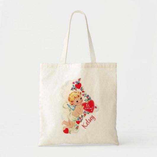  Cupid met aangepaste Valentijn Naam Tote Bag (Voorkant)