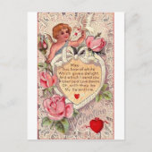 Cupid met brief over duif en liefde Briefkaart (Voorkant)