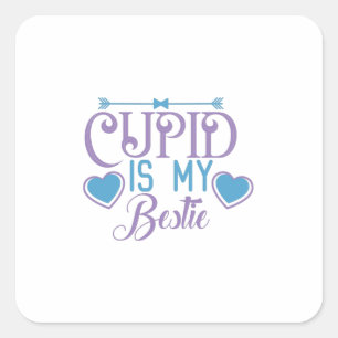 Cupid met een paar cadeautjes is mijn das vierkante sticker