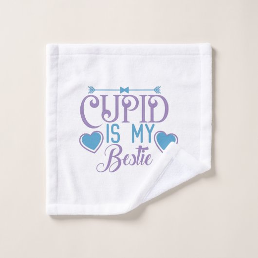 Cupid met een paar cadeautjes is mijn das washandje (Wasdoekje)