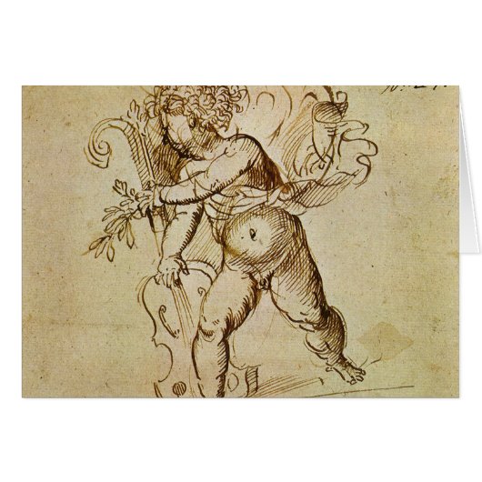 Cupid met een Violin door Domenico Campagnola (Voorkant Horizontaal)