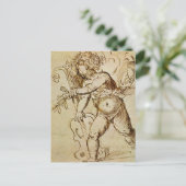 Cupid met een Violin door Domenico Campagnola Briefkaart (Staand voorkant)