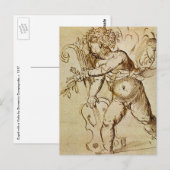 Cupid met een Violin door Domenico Campagnola Briefkaart (Voorkant / Achterkant)