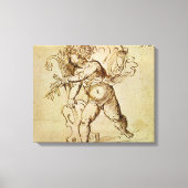 Cupid met een Violin door Domenico Campagnola Canvas Afdruk (Voorkant)