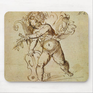 Cupid met een Violin door Domenico Campagnola Muismat