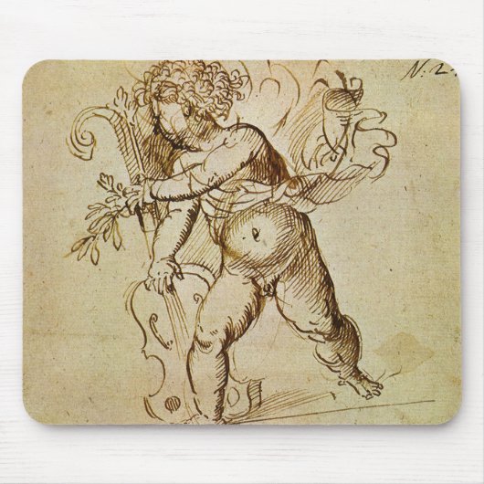 Cupid met een Violin door Domenico Campagnola Muismat (Voorkant)