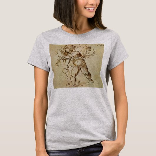 Cupid met een Violin door Domenico Campagnola T-shirt (Voorkant)