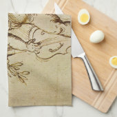 Cupid met een Violin door Domenico Campagnola Theedoek (Quarter Fold)