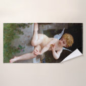 Cupid met een vlinder, Bouguereau Badhanddoek (Badhanddoek)