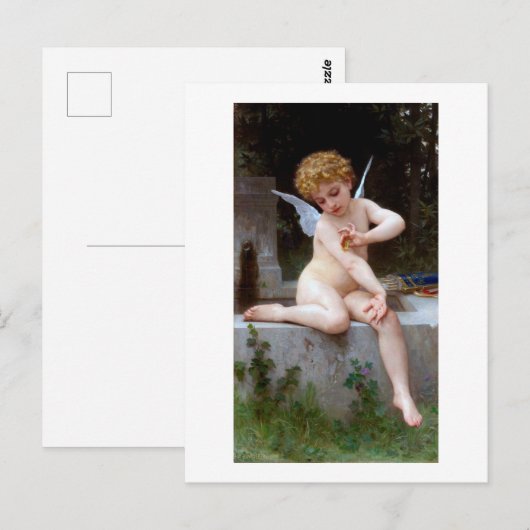 Cupid met een vlinder, Bouguereau Briefkaart (Voorkant / Achterkant)